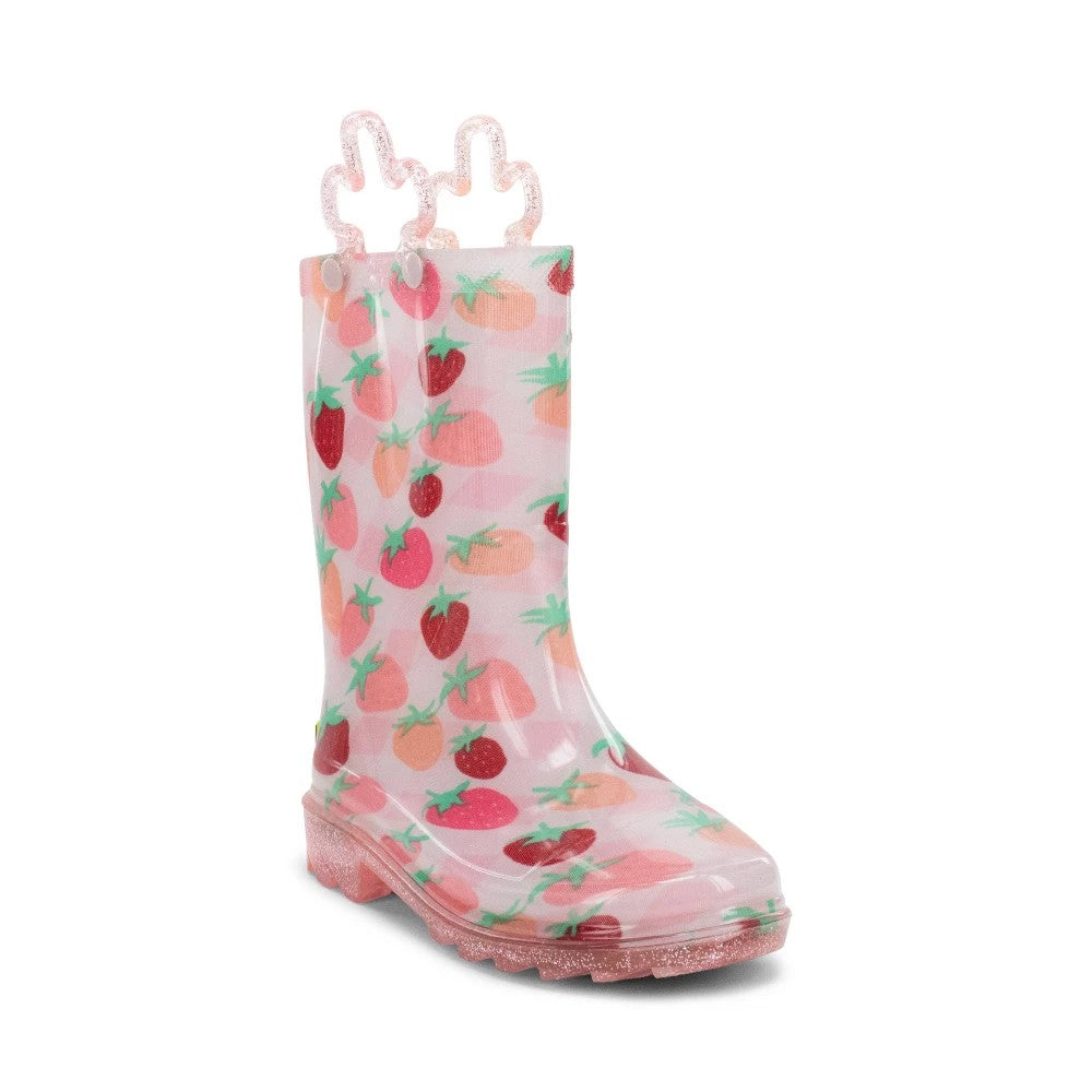 Western Chief Toddler Girls Strawberry Bliss Lighted Rain Boots Pink 8T