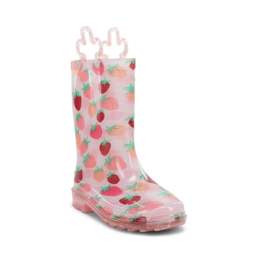 Western Chief Toddler Girls Strawberry Bliss Lighted Rain Boots Pink 11T