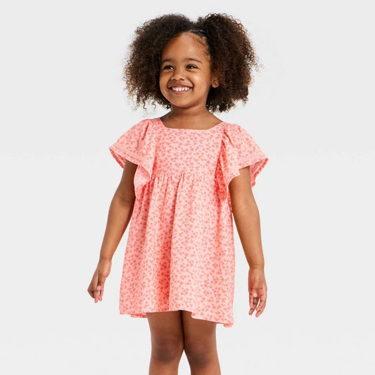 Cat & Jack Toddler Girls' Floral Dress Pink 2T