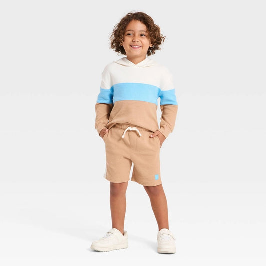Toddler Boys' Hoodie and Shorts Set - Cat & Jack Brown 2T
