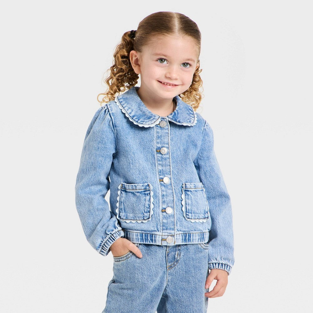 Cat & Jack  Girls' Denim Jacket Light Wash 4T