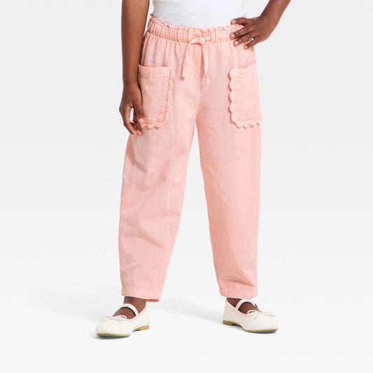 Cat & Jack Toddler Girls' Cargo Jogger Pants Peach Orange 12M