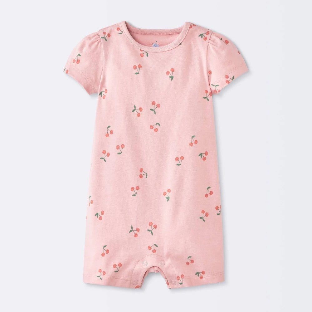 Cloud Island Baby Girls' Cherry Romper Rose Pink 18M