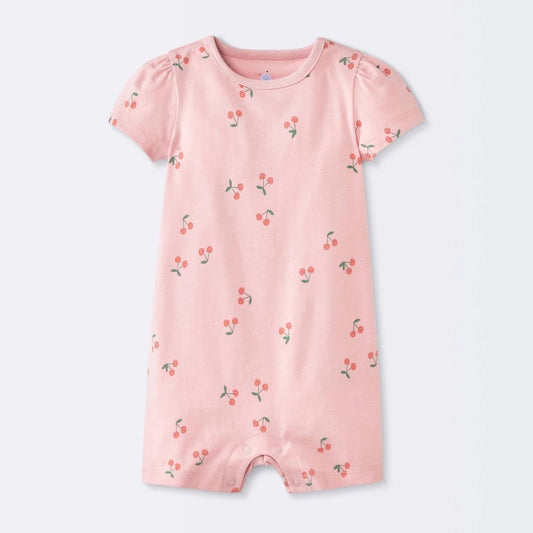 Cloud Island Baby Girls' Cherry Romper Rose Pink 18M