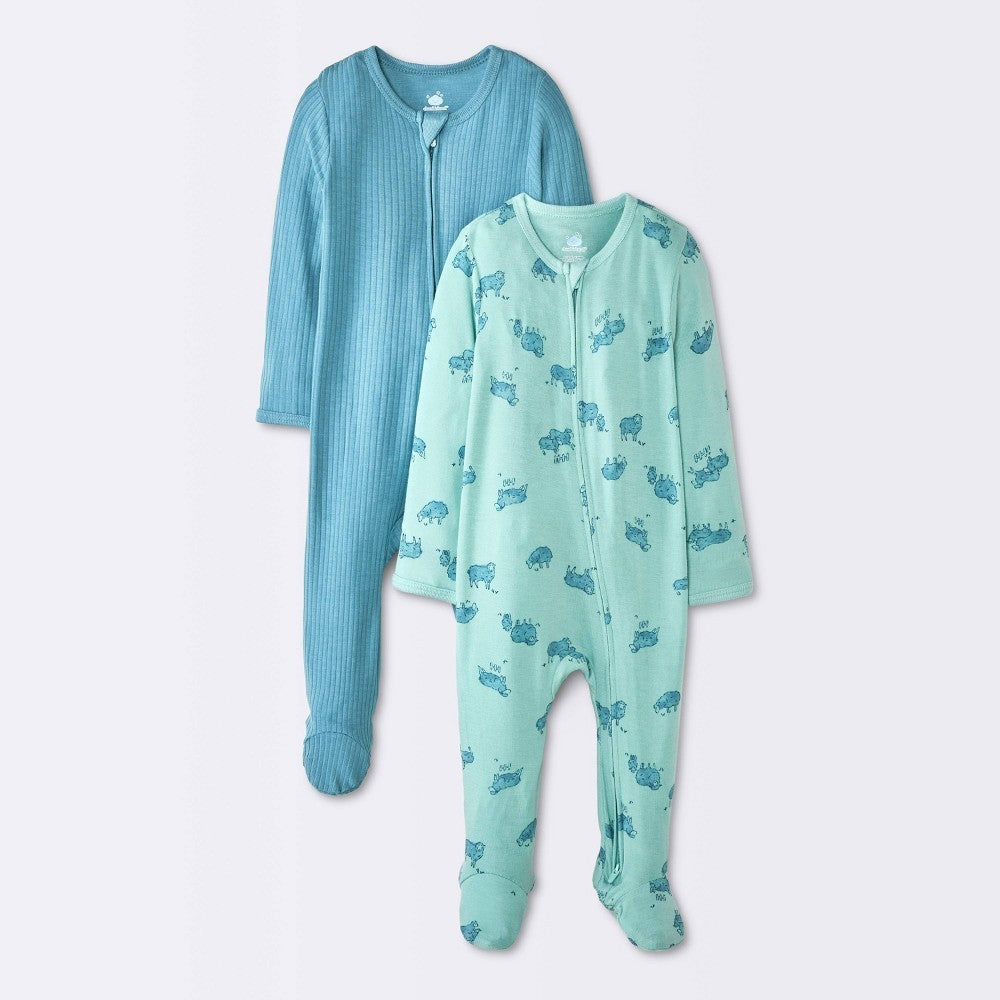 Cloud Island Baby Boys' Soft Sheep Pajamas Blue 6-9M
