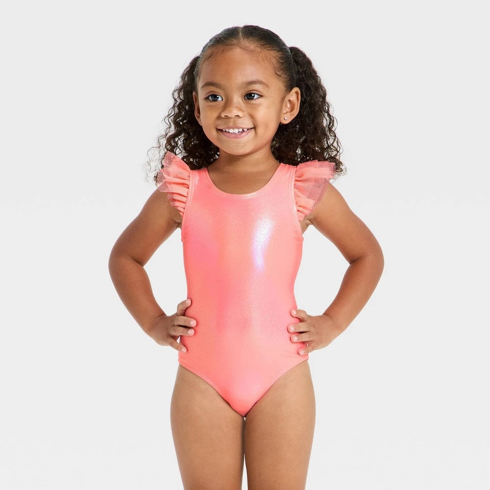 Cat & Jack Toddler Girls' Coral Pink Swimsuit 4T