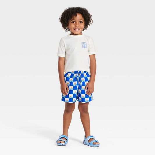 Cat & Jack Toddler Boys' Blue Rash Guard Set 18M