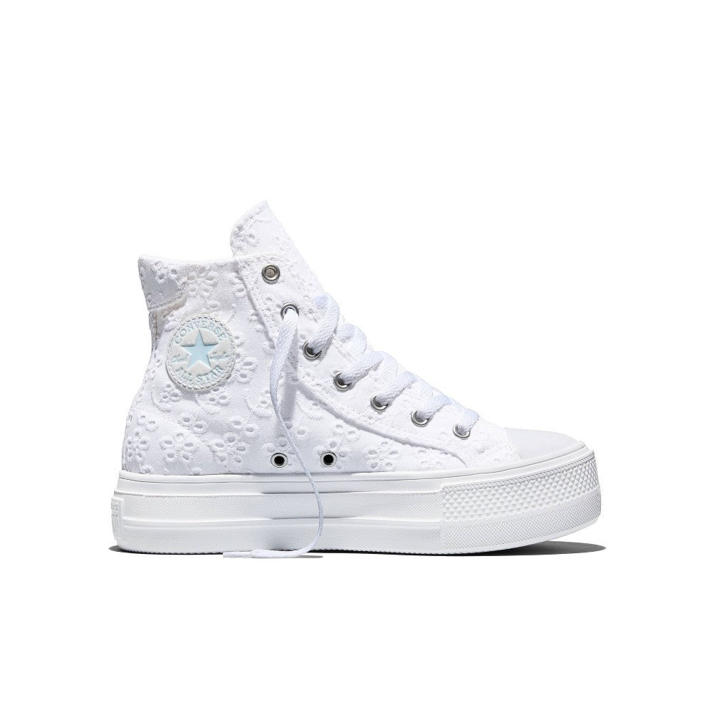 Converse Girls' Platform High Top Sneakers Cream 13