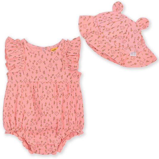 Disney Winnie the Pooh Romper & Hat Set, Pink 18M girl