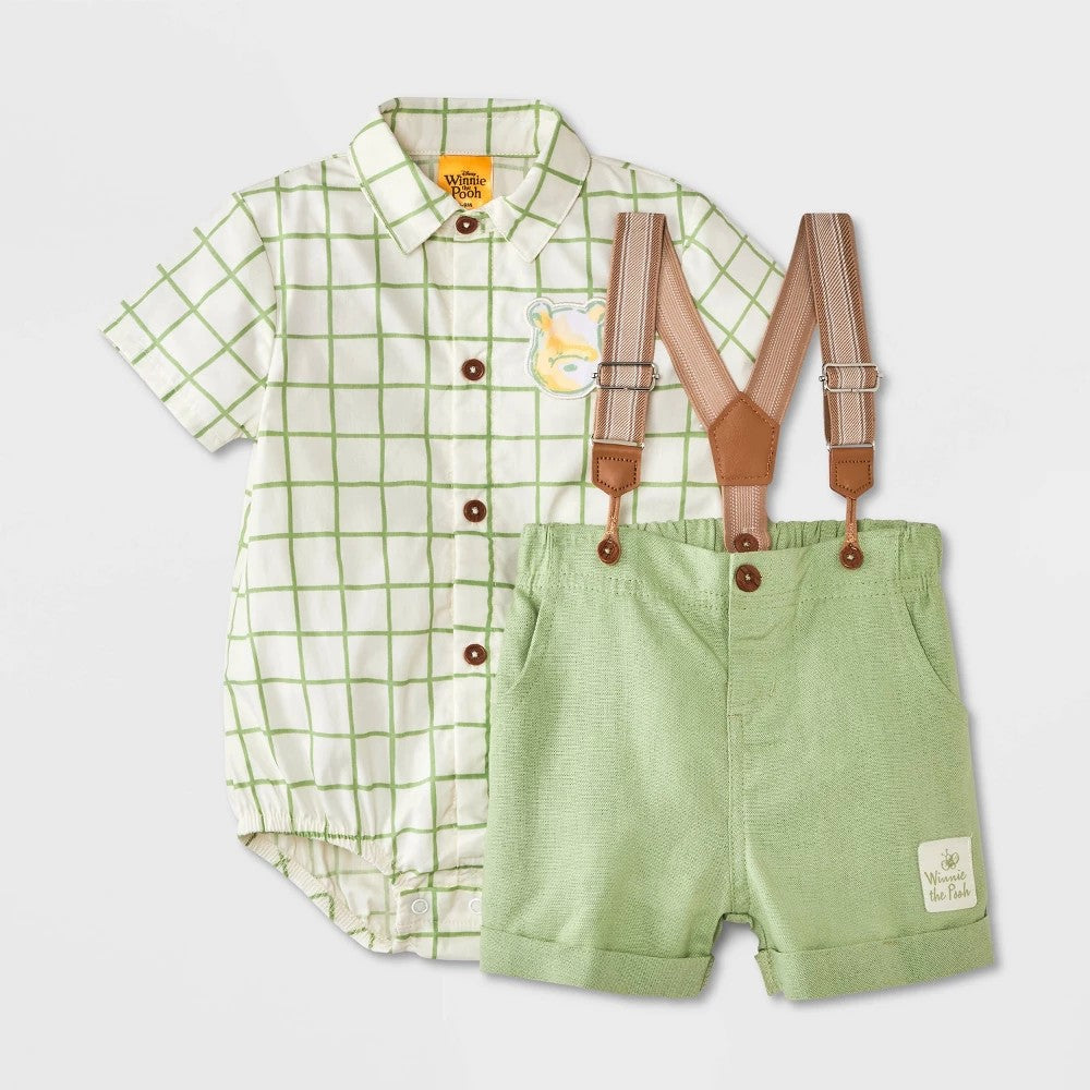 Winnie The Pooh Baby Boys' 2pc Shorts Suspender Set 12M