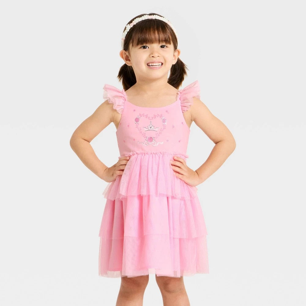 Disney Toddler Girls' Aurora Tulle Dress - Pink 3T