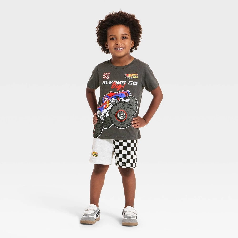 Hot Wheels Toddler Boys' Monster Truck Set - Gray 18M