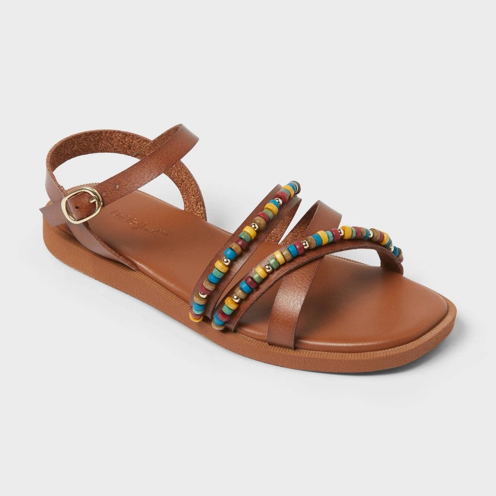 Cat & Jack Girls' Fayra Casual Sandals Brown 4