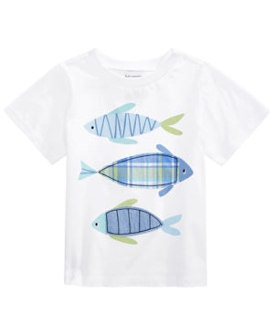 First Impressions Toddler Boys Plaid Fishies Cotton T-Shirt 3T