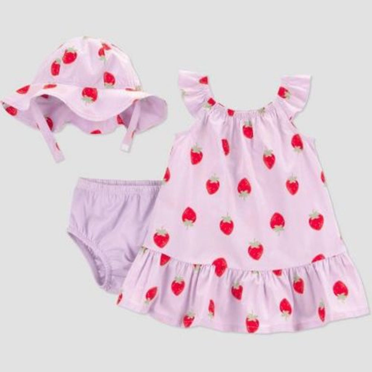Carter's  Baby Girls' Strawberries Dress & Hat Set 18M