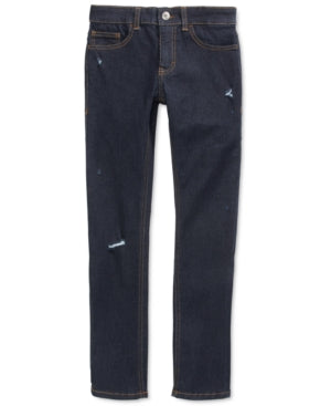Ring of Fire Big Boys Tumble Skinny-Fit Stretch Destroyed Jeans - Dark Rinse