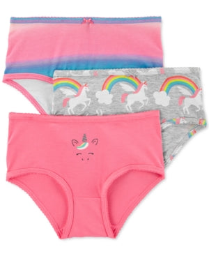 Carter's Little Girls 3-Pack Rainbow Unicorn Underwear - Pink/Blue