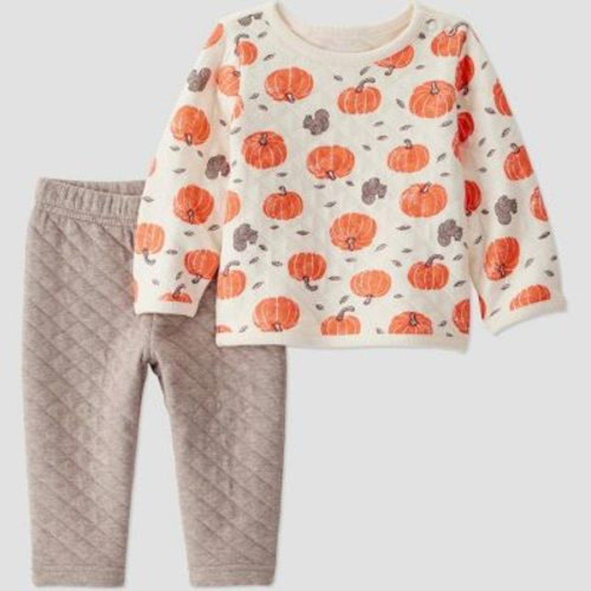 Little Planet by Carter's Organic 2pc Quilted Pumpkin Set 6M boys