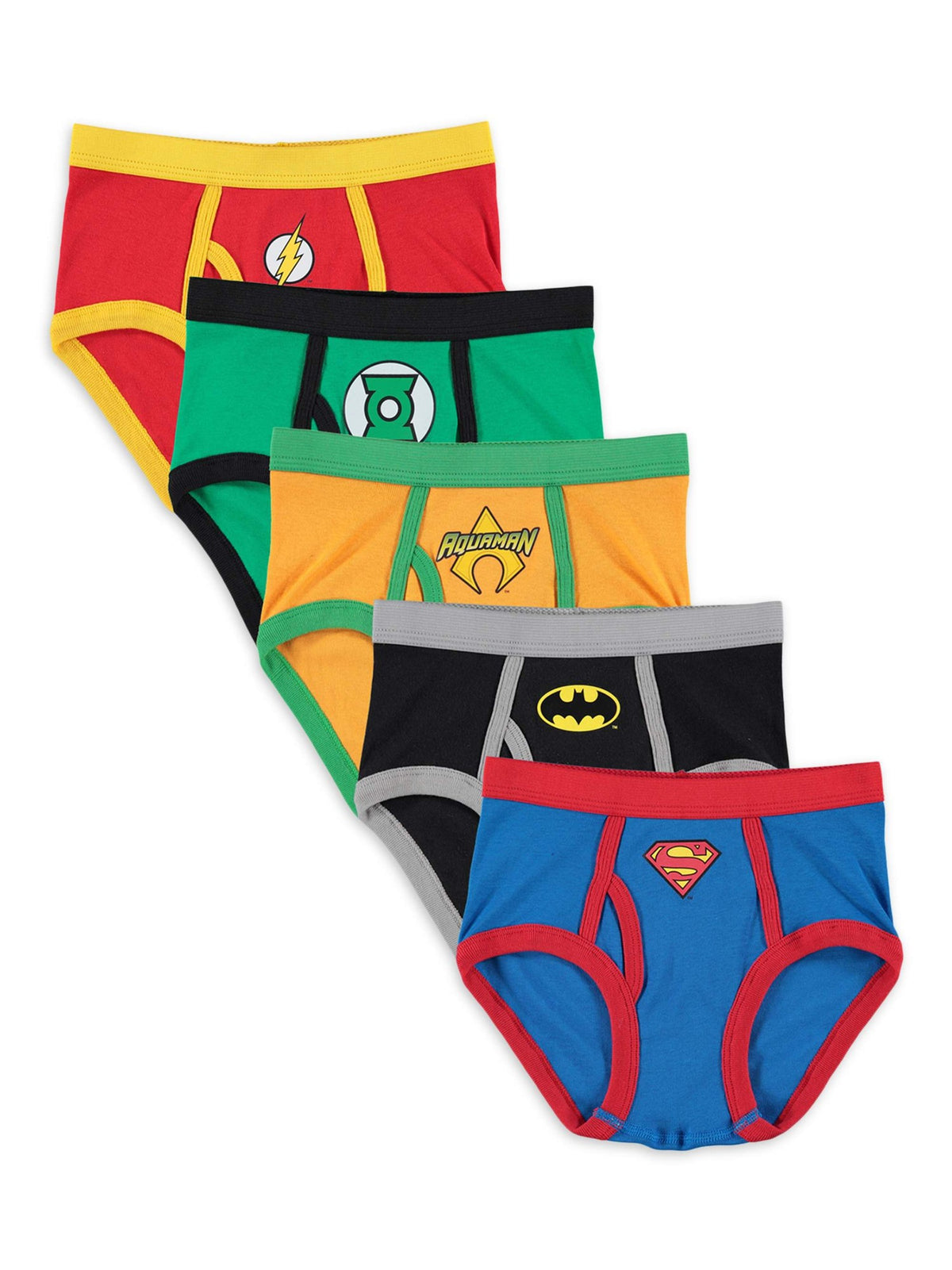 Justice League Boys Briefs Underwear 5 Pack Sizes 6 Briefs