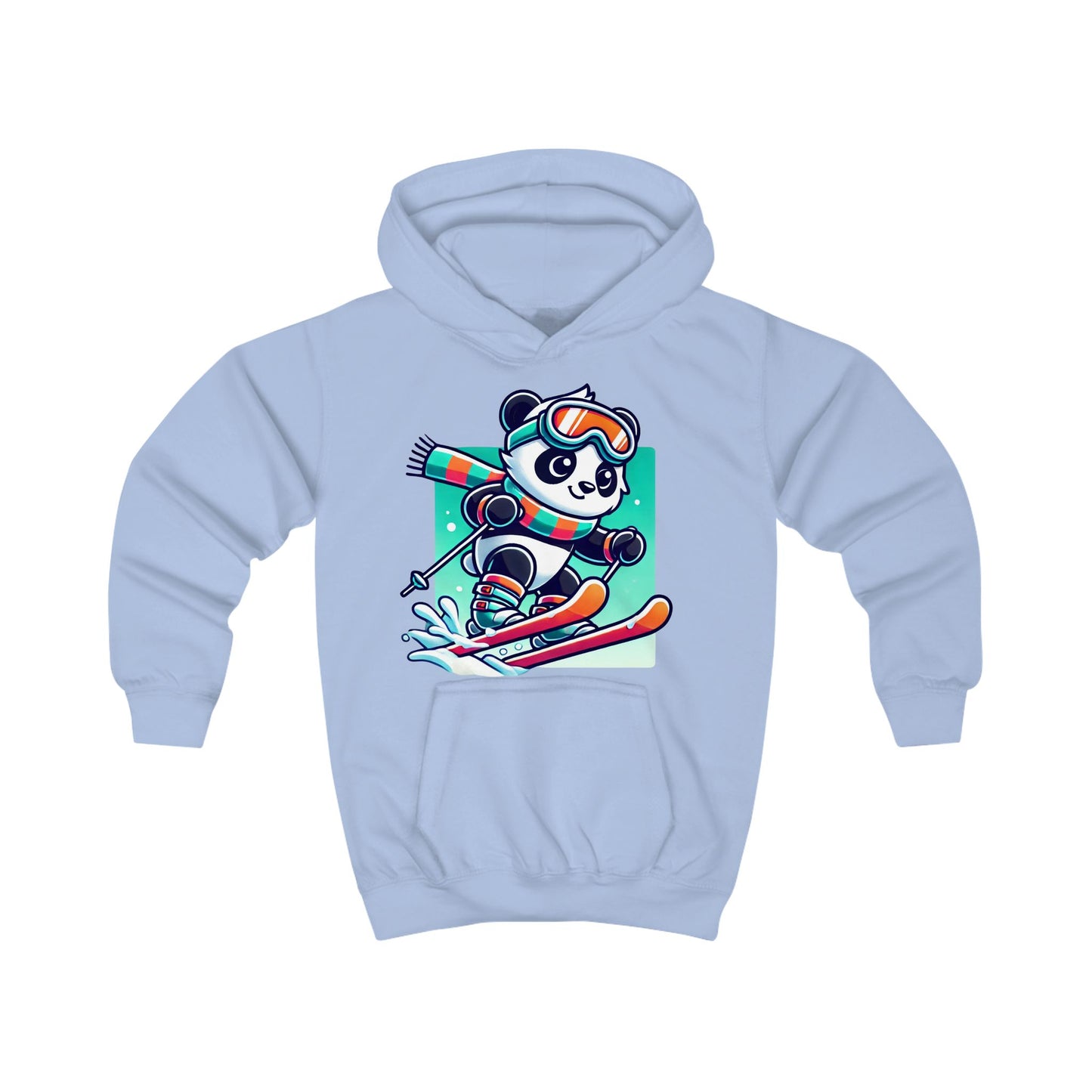 Skiing Panda Kids Hoodie