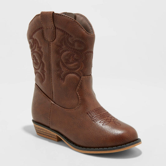 Toddler Memphis Zipper Western Boots - Cat & Jack™ Cognac 6T - Boy
