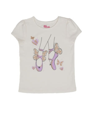 Epic Threads Toddler Girls Short Sleeve Ballet Graphic Mix and Match Tee 4T