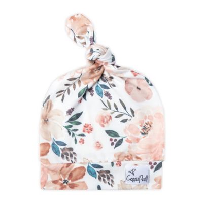 Copper Pearl Autumn Printed Top Knot Hat 0-4M girl
