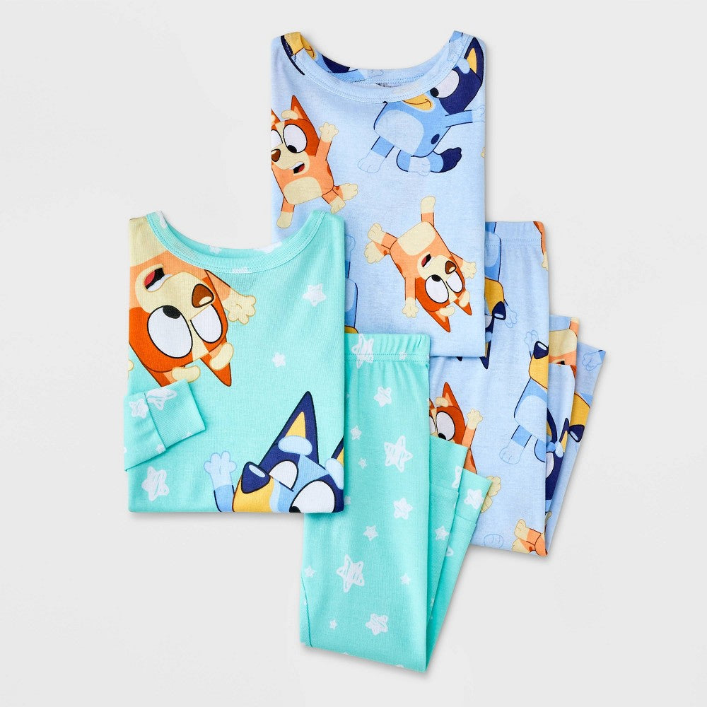 Bluey Toddler 4pc Cotton Pajama Set - 18 Months Blue boys