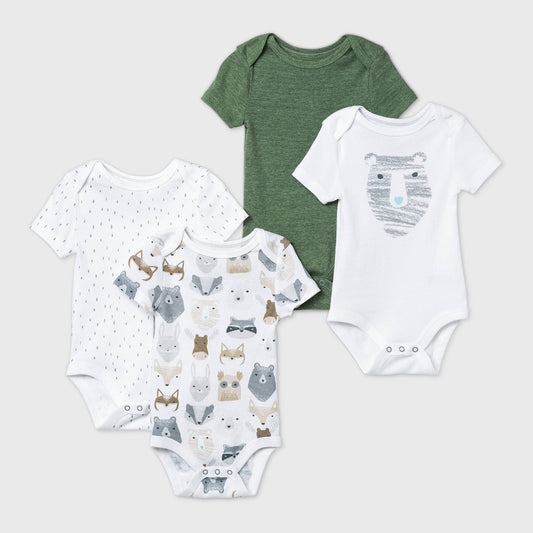 Cloud Island Baby Boys' 4pk Bodysuits 6-9M