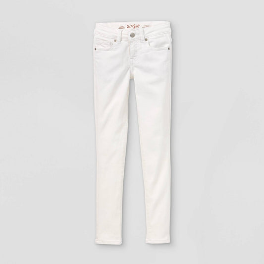 Girls' Mid-Rise Ultimate Stretch Skinny Jeans - Cat & Jack™ White Wash 7