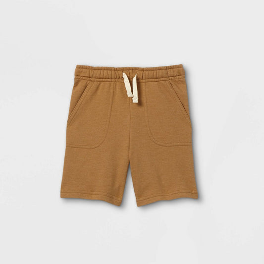 Toddler Boys' Knit Pull-on Above Knee Shorts - Cat & Jack™ Brown 18M: Elastic Waistband