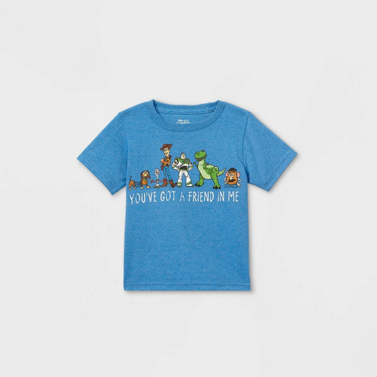 Toddler Boys' Toy Story 'Friend in Me' Short Sleeve Graphic T-Shirt - Blue 5T