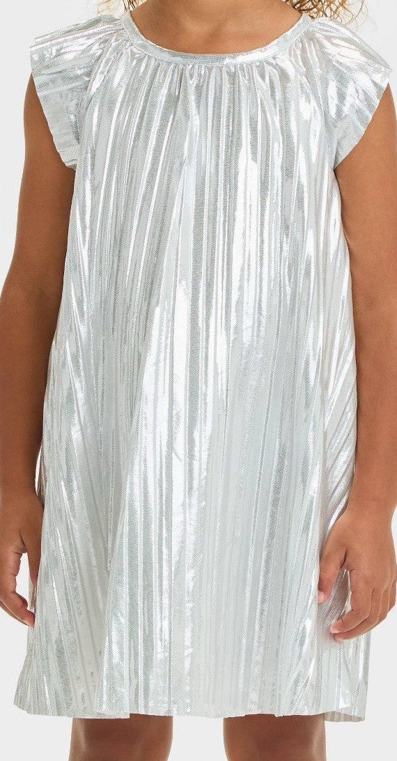 OshKosh B'gosh Toddler Girls' Shimmer Dress Silver, 18M