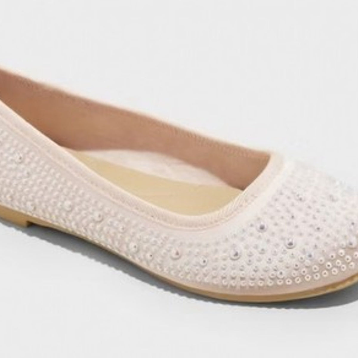 Cat & Jack Kids' Pearl Ballet Flats Size 2 Pink girl