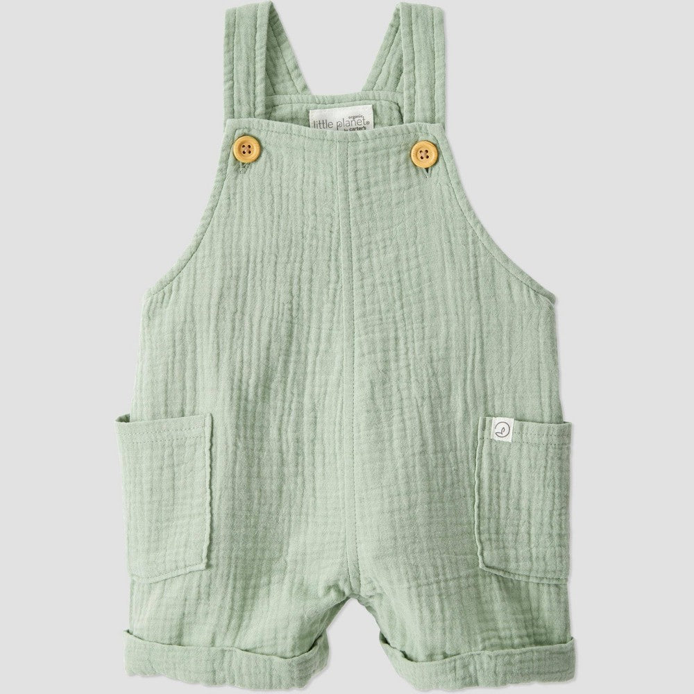 Carter's Organic Cotton Shortalls Green, Size Newborn boys