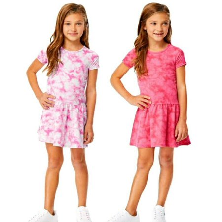 32 Degrees Ultra Soft Dresses 2-Pack, Pink Tie Dye 3T girl