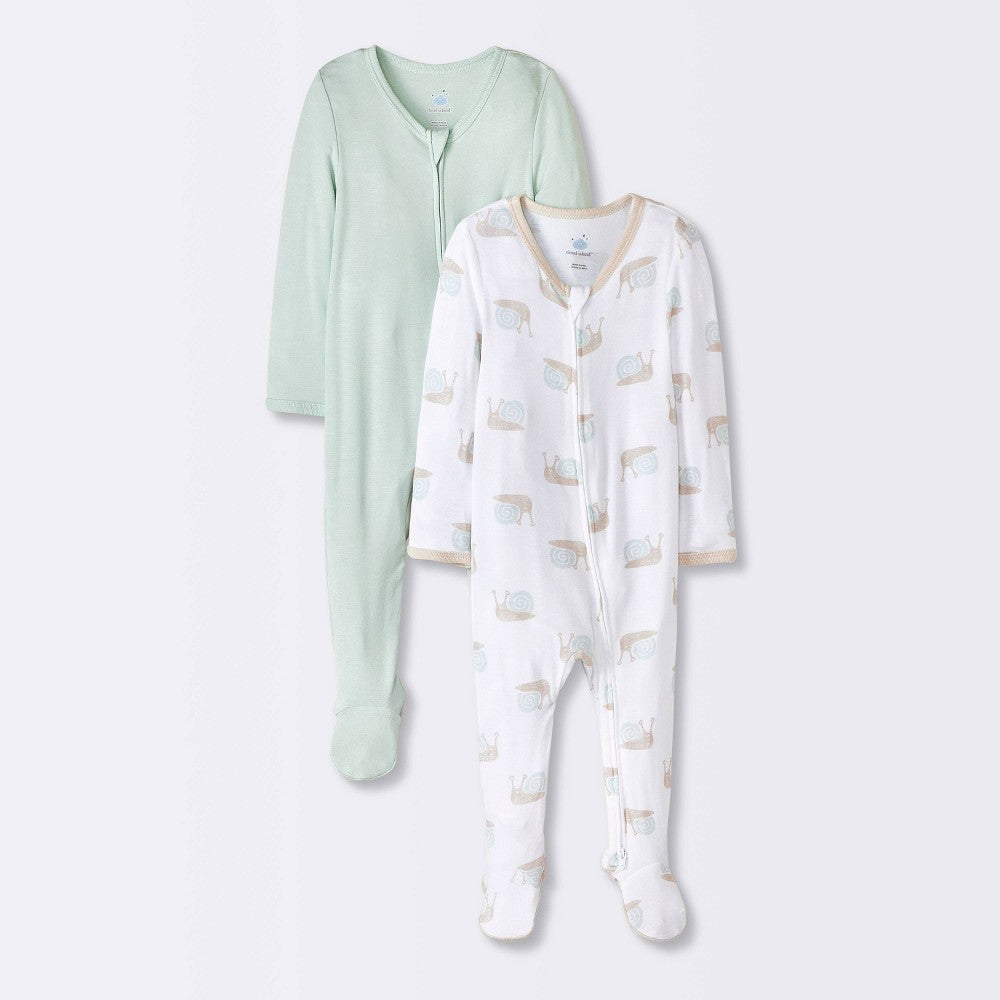 Cloud Island Newborn boys Pajamas, Mint Modal Blend