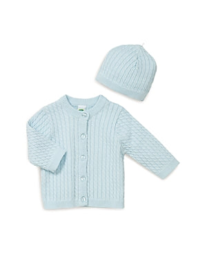 Little Me Baby Cable-Knit Cardigan & Hat Set, 
6 Months boy's