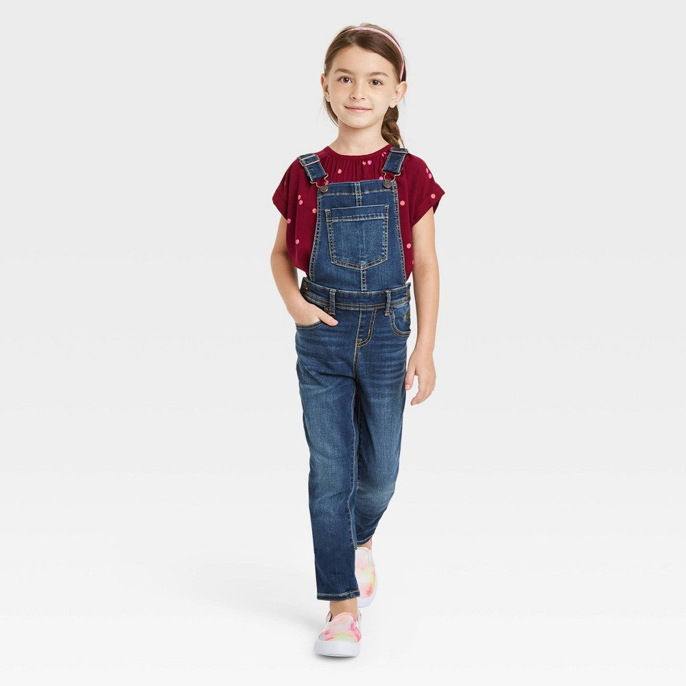 Cat & Jack Girls' Denim Overalls, Size XS