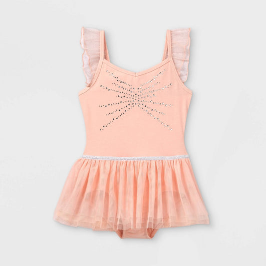 Cat & Jack Girls' Cami Leotard with Lace Skirt Pink S