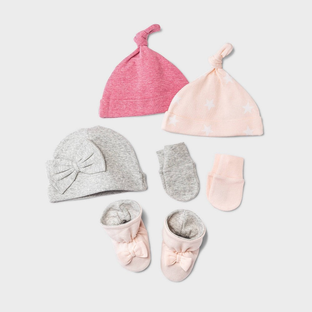Cloud Island baby girl sets hat mitten bootie and  6pc one sizes