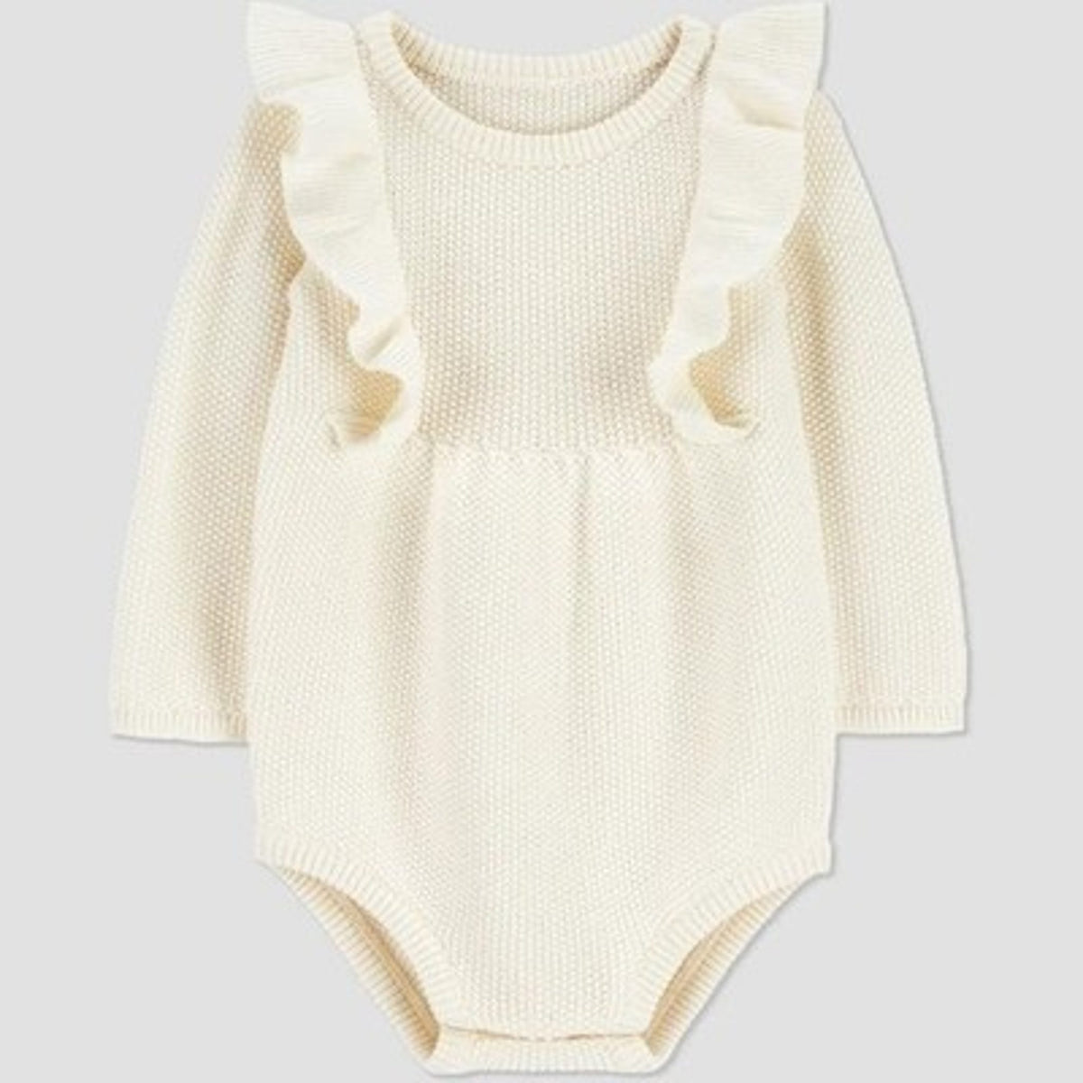 Carter's Baby Girls' Ruffle Sweater Romper Cream 12M