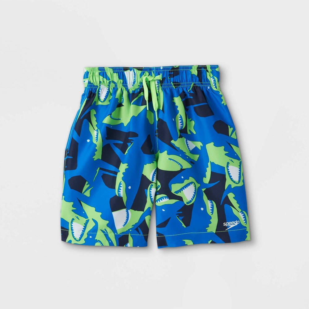 Speedo Boys' Electric Shark Print Swim Trunks, Size S