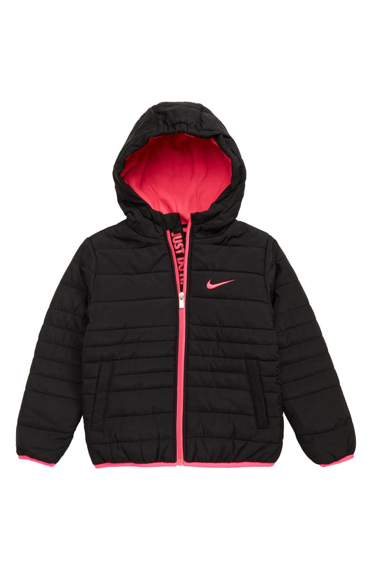 NIKE Essential Padded Hooded Jacket in Black at Nordstrom, Size 2T