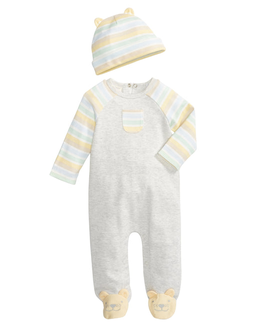 First Impressions Baby Boys Coverall - Light Grey Heather