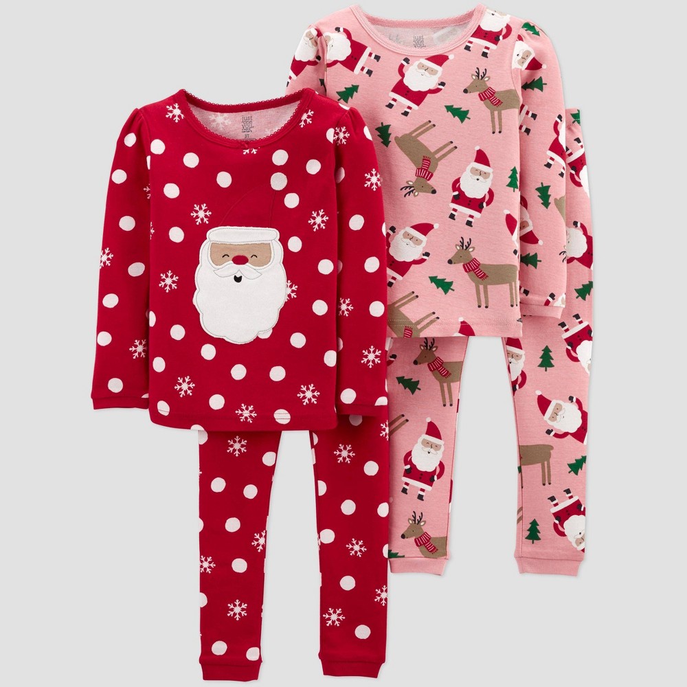 Just One You 4T Toddler Girls' 4pc Santa Pajama Set