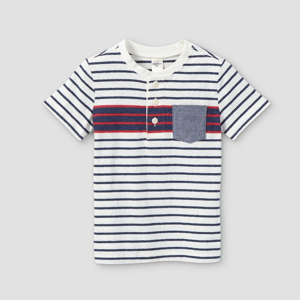 OshKosh B'gosh Toddler Boys' 3T Striped Henley T-Shirt
