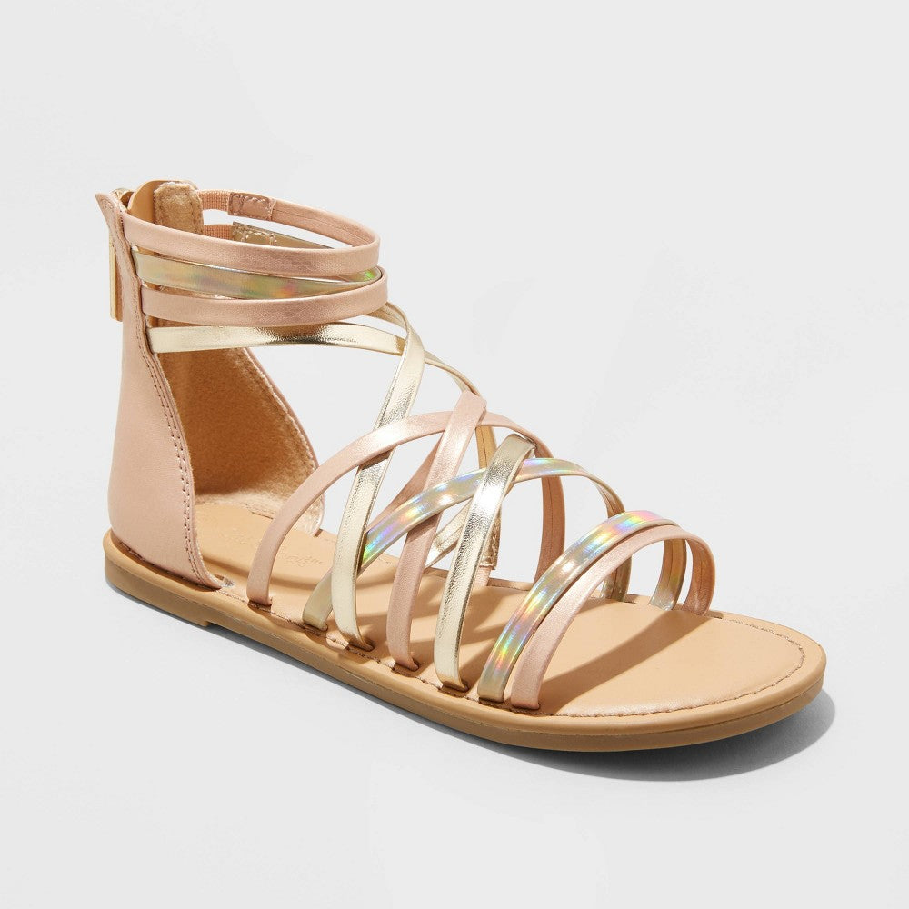 Cat & Jack Rose Gold Dion Gladiator Sandals Size 13 girl