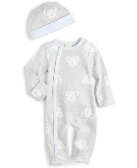 First Impressions Baby Boys Coverall Set - Light Grey Hthr