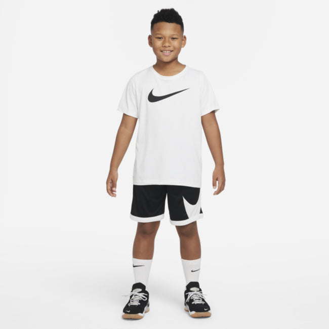 Nike Dri-FIT HBR Basketball Shorts, Black/White, Size L Boys